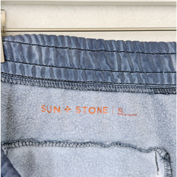 SUN & STONE Drawstring Jogger Sweat Pants Indigo Mineral Wash Mens Sz XL - Picture 8 of 9